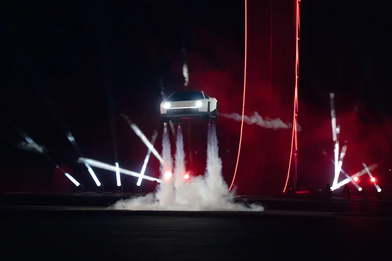 Tesla's Flying Roadster Rips a Hole in Physics with SpaceX Thrusters