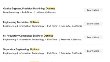 Tesla Optimus Hiring Spree Hits 110 Jobs