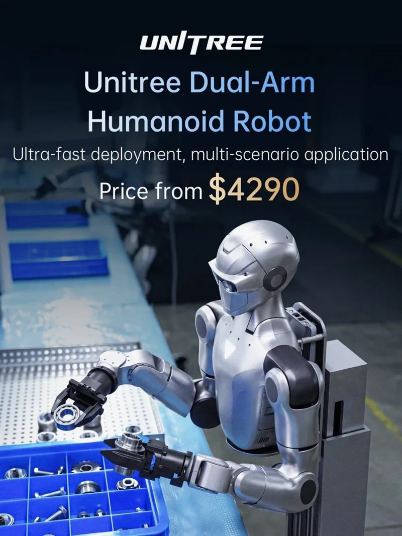 Unitreeが約4,290ドルで双腕ロボットを発売、驚きの低価格を実現