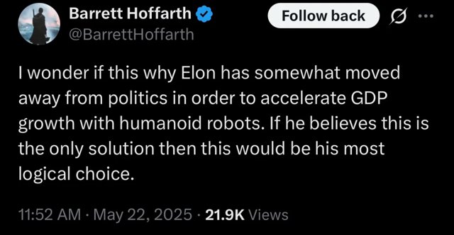 머스크의 거대한 경제 비전: 수백만 대의 로봇을 구축하다