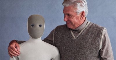 The 1X NEO home robot's minimalist, fabric-covered design