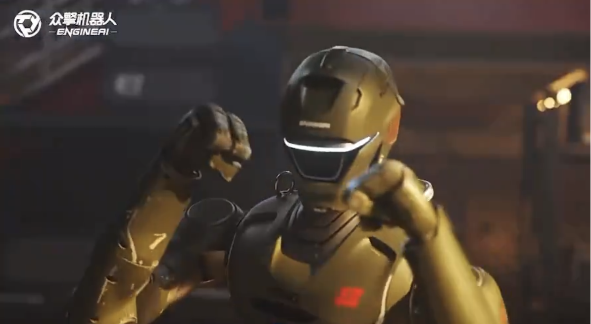 Il robot EngineAI T800 si allena nei calci volanti