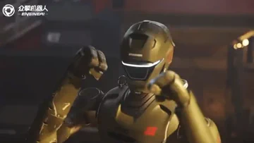 EngineAI T800 로봇, 날아차기 연습