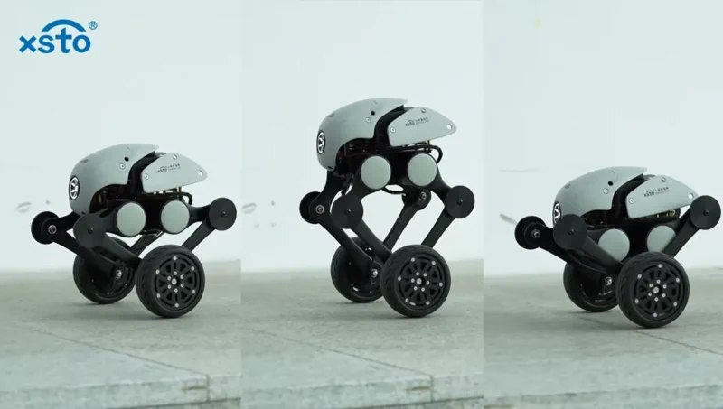 XSTO二足歩行ロボット:車輪付きの脚で悪路を制覇